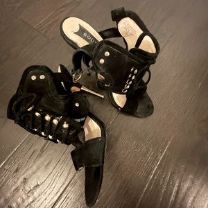 Boutique 9 black suede lace up stiletto heels